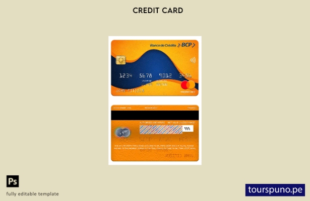 lista para imprimir plantilla de mastercard bancaria del Banco de Crédito del Pe